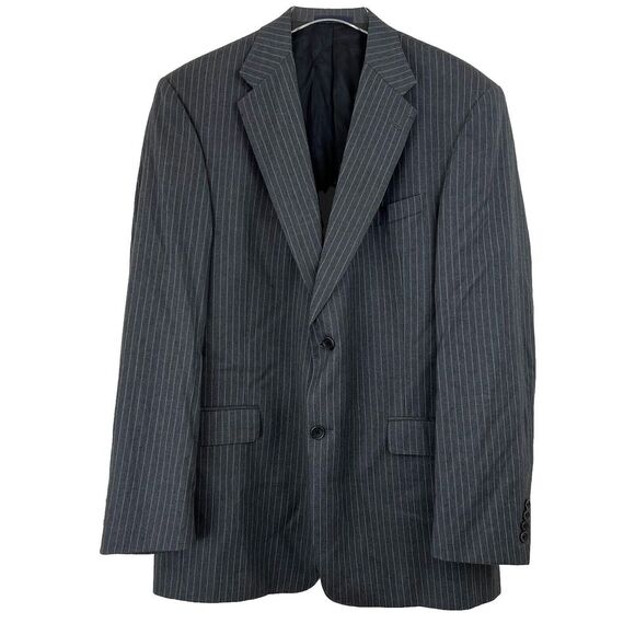 Loro Piana Daniel Cremieux Mens‎ Blazer 42L Gray Striped Wool Jacket Coat